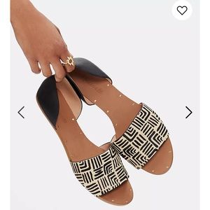 Madewell “Thea” calf hair slip on sandal Size 6